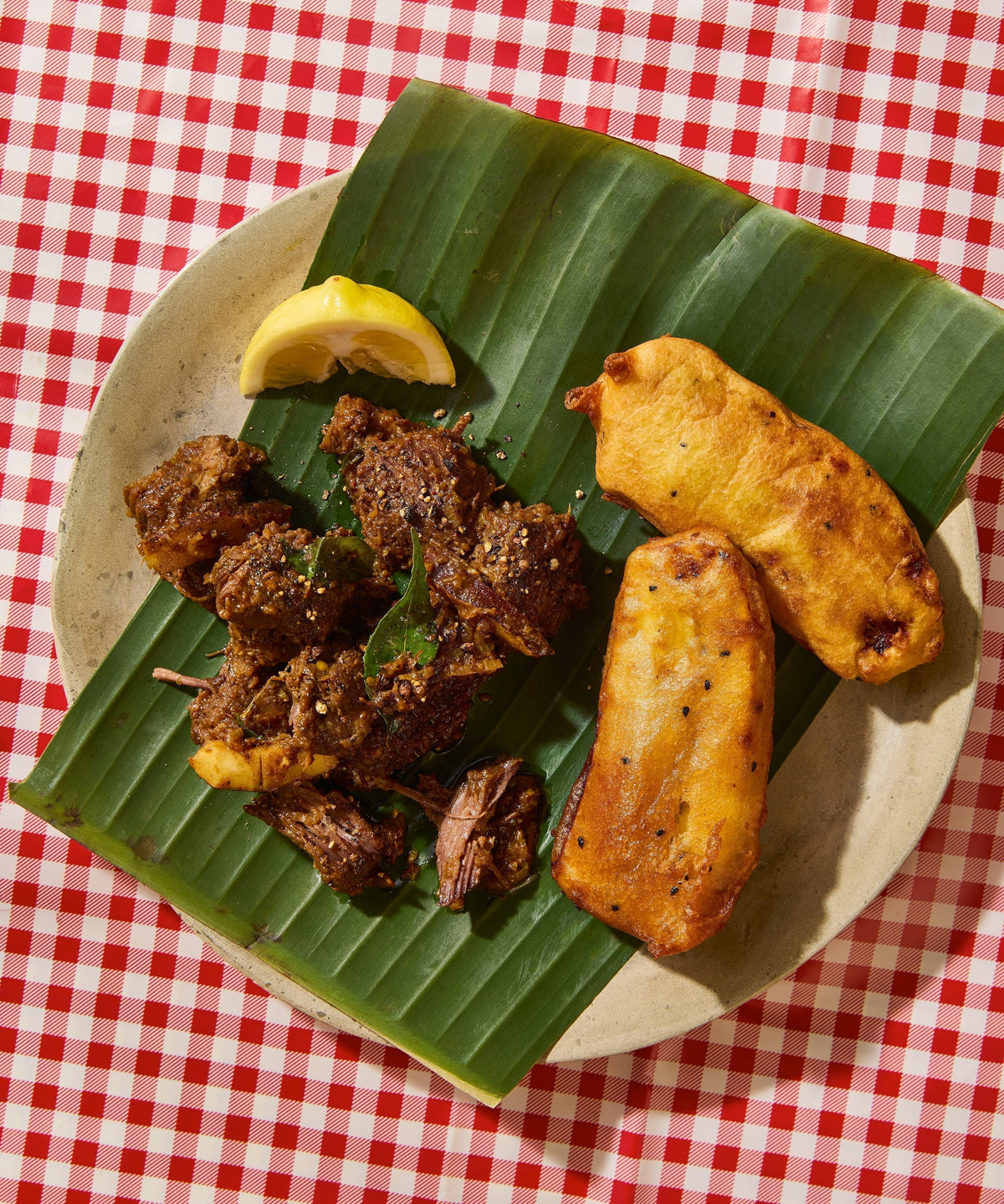 Kerala Beef Roast & Pazham Pori (Plantain Fritters)