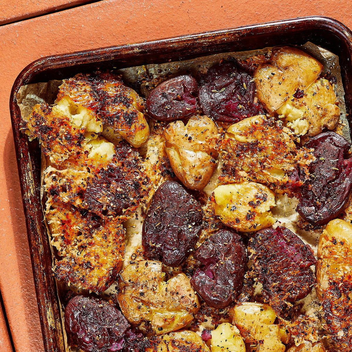 Asha's Crispy Smashed Parmesan Potatoes