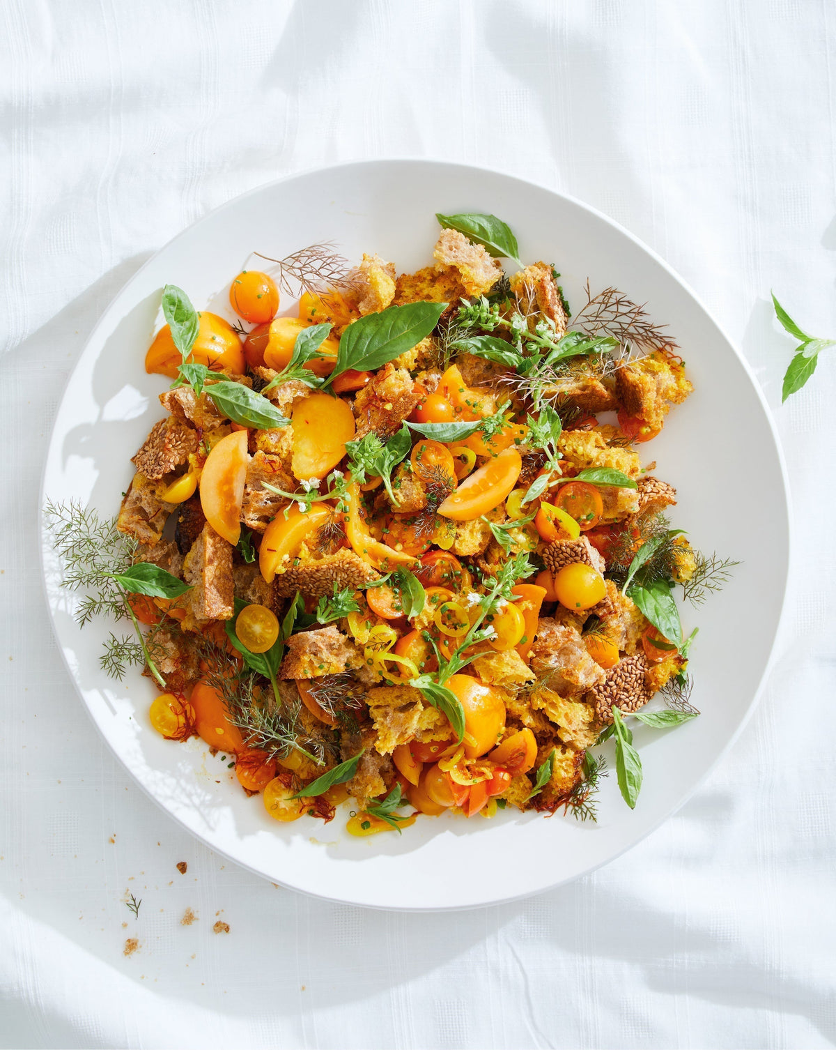 Hugh’s Sungold and  Saffron Panzanella